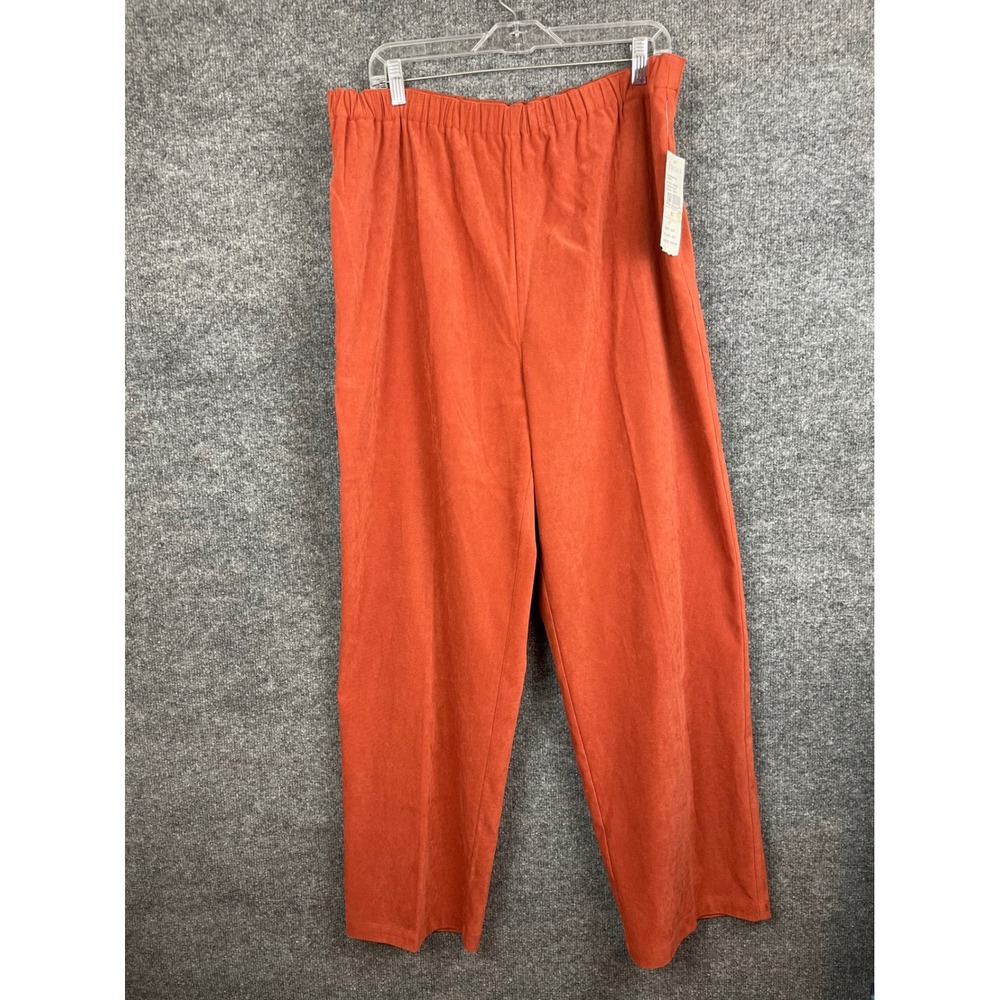 Jordan‎ Alberquerque Pants Womens XL Rust Orange New Straight Leg Faux Suede